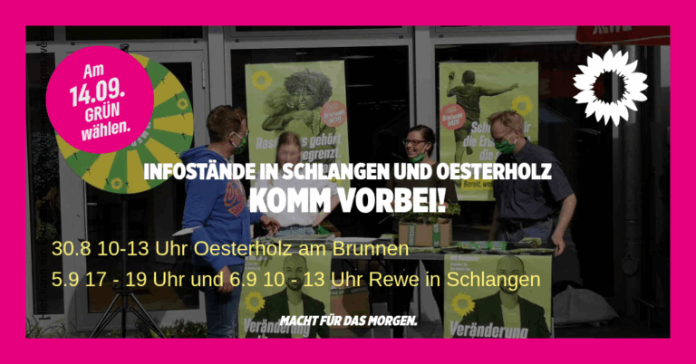Infostände in Oesterholz und Schlangen